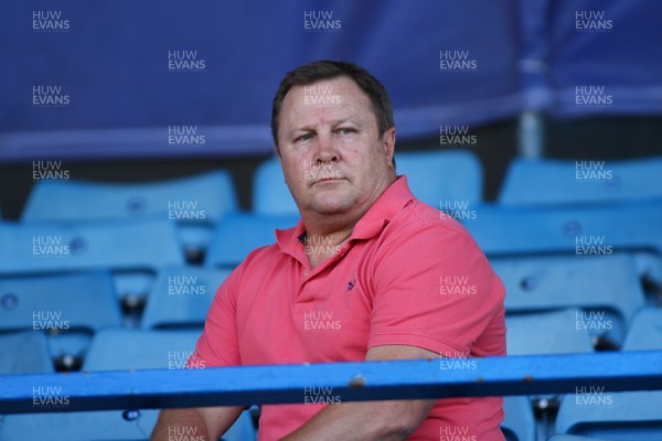 240819 - Cardiff Blues A v Leinster A - Celtic Cup - Head Coach of Cardiff Blues John Mulvihill takes a look at Cardiff Blues A