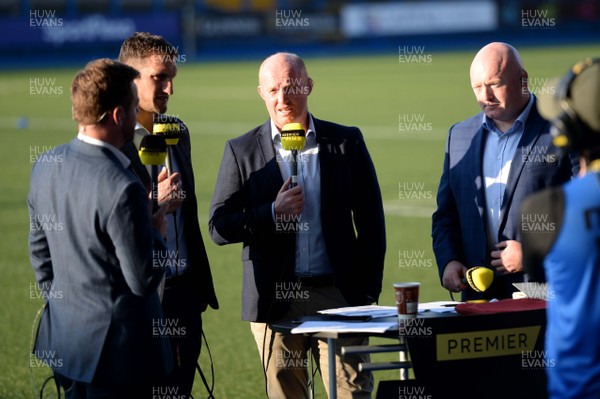 310818 - Cardiff Blues v Leinster - Guinness PRO14 - Ross Harris, Sam Warburton, Martyn Williams and Bernard Jackman during coverage by Premier Sports