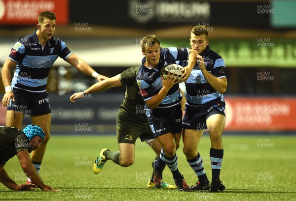 310818 - Cardiff Blues v Leinster - Guinness PRO14 - Jarrod Evans of Cardiff Blues gets into space