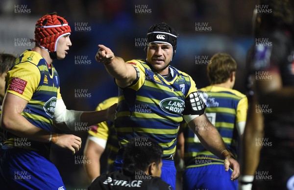 131017 - Cardiff Blues v Lyon - European Rugby Challenge Cup - George Earle of Cardiff Blues celebrates scoring try
