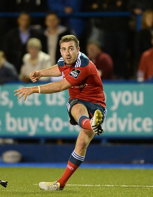 011114 - Cardiff Blues v Munster - Guiness PRO12 -JJ Hanrahan of Munster kicks at goal