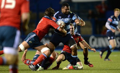 011114 - Cardiff Blues v Munster - Guiness PRO12 -Manoa Vosawai of Cardiff Blues