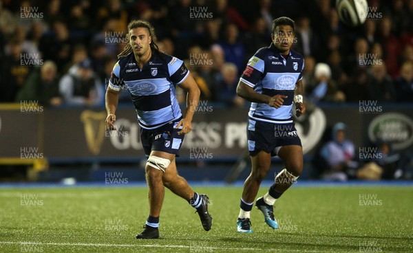 210918 - Cardiff Blues v Munster - Guinness PRO14 - Josh Navidi and Rey Lee-Lo of Cardiff Blues