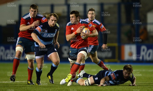 231113 - Cardiff Blues v Munster - RaboDirect PRO12 -CJ Stander of Munster gets into space