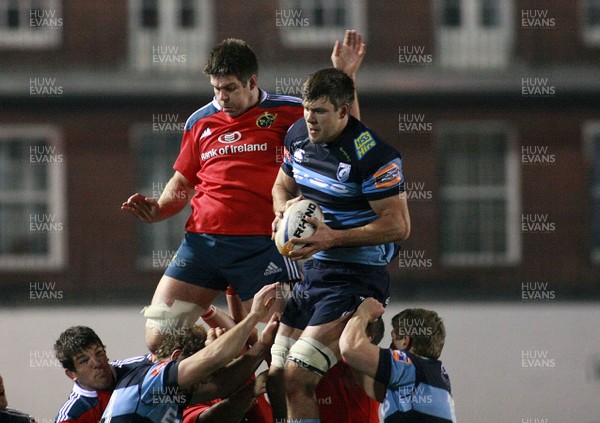 231113 Cardiff Blues v Munster - RaboDirectPro12 -James Down of The Blues wins lineout ball