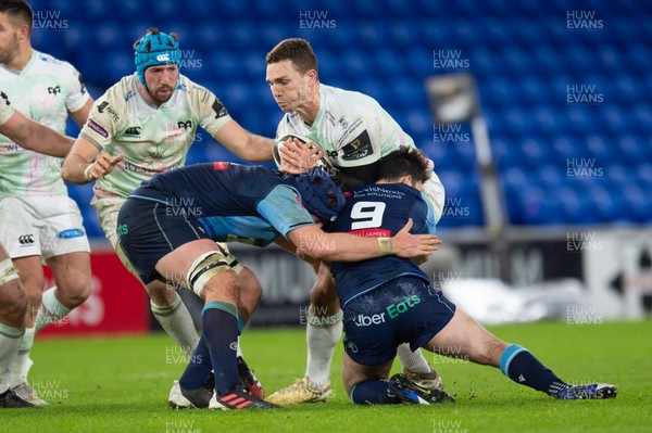 010121 - Cardiff Blues v Ospreys - Guinness PRO14 - George North of Ospreys is tackled by Tomos Williams of Cardiff Blues