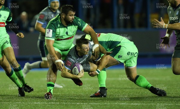 071219 - Cardiff Blues v Pau, European Challenge Cup - Jarrod Evans of Cardiff Blues is tackled