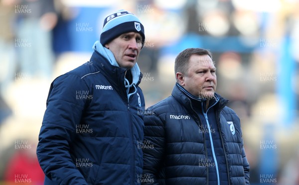 180120 - Cardiff Blues v Rugby Calvisano - European Rugby Challenge Cup - Richard Hodges and Cardiff Blues Head Coach John Mulvihill