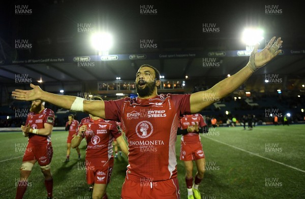 030120 - Cardiff Blues v Scarlets - Guinness PRO14 - Uzair Cassiem of Scarlets at the end of the game