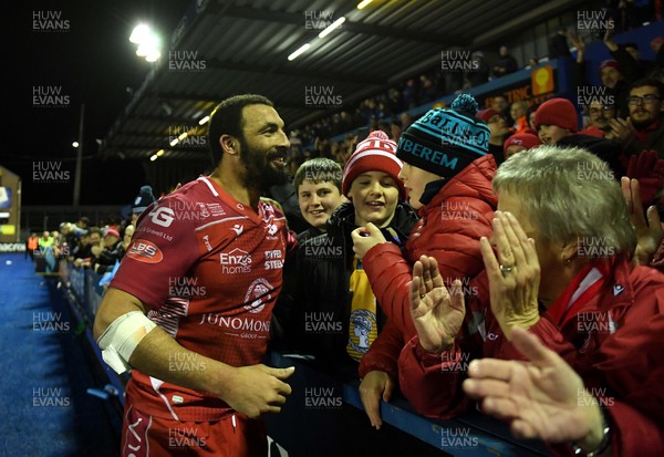 030120 - Cardiff Blues v Scarlets - Guinness PRO14 - Uzair Cassiem of Scarlets at the end of the game