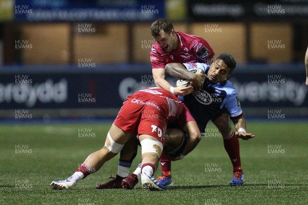 030120 - Cardiff Blues v Scarlets, Guinness PRO14 - Rey Lee-Lo of Cardiff Blues is tackled
