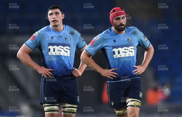 090121 - Cardiff Blues v Scarlets - Guinness PRO14 - Seb Davies and Cory Hill of Cardiff Blues