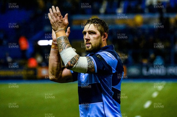 220319 - Cardiff Blues v Scarlets, Guinness PRO14 - Josh Turnbull of Cardiff Blues applauds after the game 