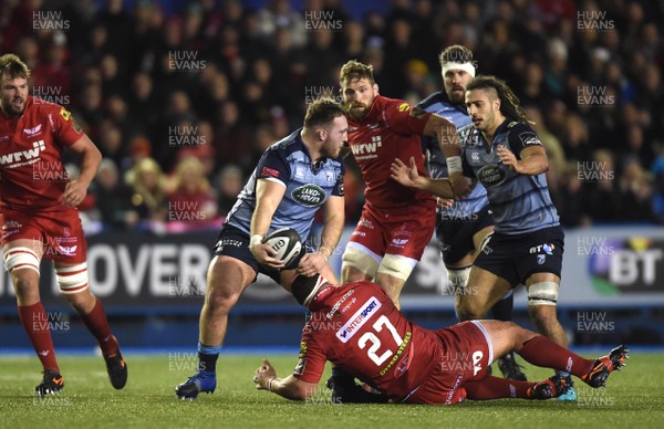 311217 - Cardiff Blues v Scarlets - Guinness PRO14 - Dillon Lewis of Cardiff Blues