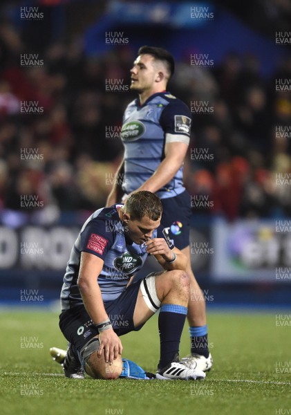 311217 - Cardiff Blues v Scarlets - Guinness PRO14 - Olly Robinson of Cardiff Blues looks dejected