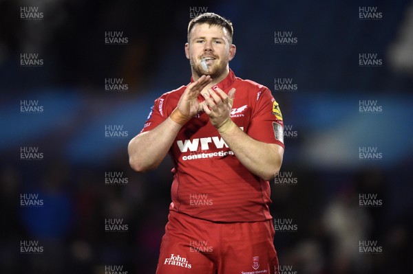 311217 - Cardiff Blues v Scarlets - Guinness PRO14 - Rob Evans of Scarlets at the end of the game