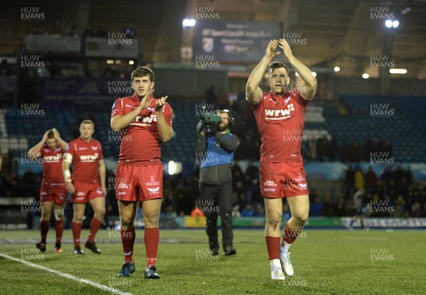 311217 - Cardiff Blues v Scarlets - Guinness PRO14 - Gareth Davies of Scarlets at the end of the  game