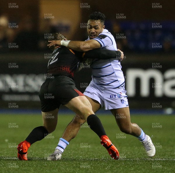 020319 - Cardiff Blues v Southern Kings - Guinness PRO14 - Willis Halaholo of Cardiff Blues is tackled by Tertius Kruger of Southern Kings