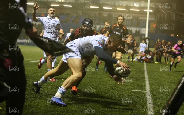 020319 - Cardiff Blues v Southern Kings - Guinness PRO14 - Jason Harries of Cardiff Blues scores a try