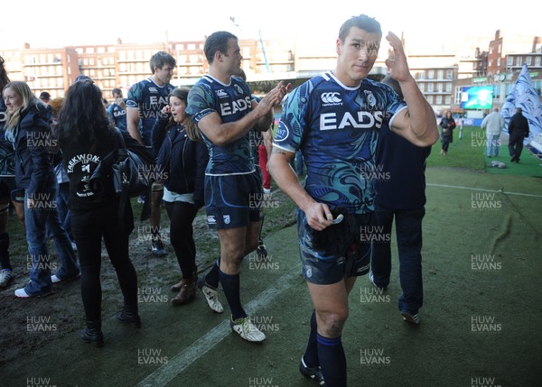 211012 - Cardiff Blues v Toulon - Heineken Cup -Tom James of Cardiff Blues leaves the field at the end of the game