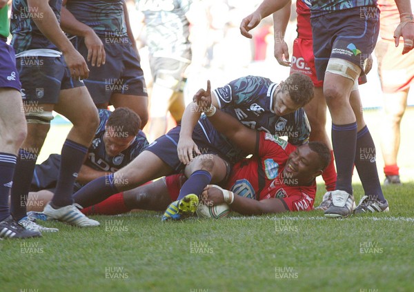 211012 Cardiff Blues v RC Toulon - Heineken Cup -Toulon's Steffon Armitage celebrates his try 