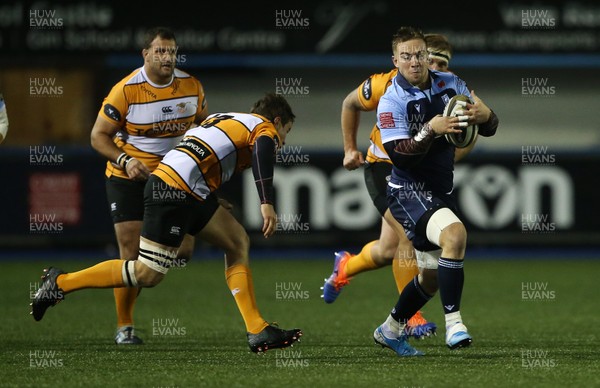 091119 - Cardiff Blues v Toyota Cheetahs - Guinness PRO14 - Will Boyde of Cardiff Blues is tackled by William Small-Smith of Cheetahs