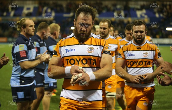 280918 - Cardiff Blues v Toyota Cheetahs - Guinness PRO14 - Dejected Jacques du Toit of Cheetahs at full time