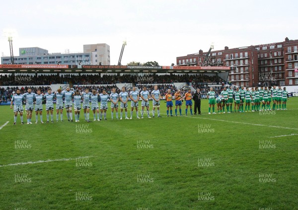 220912 Cardiff Blues v Treviso - RaboDirect PRO 12 -The teams pay their respects to Ulster's Nevan Spence