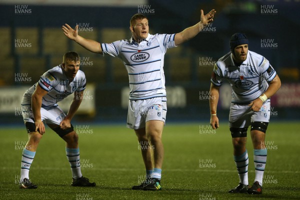 061118 - Cardiff Blues v Uruguay - SYFT International Challenge - Shane Lewis-Hughes, Rhys Carre and Alun Lawrence of Cardiff Blues