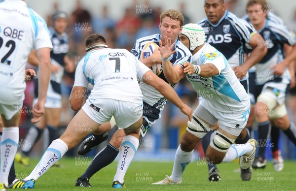 110812 - Cardiff Blues v Worcester Warriors - Preseason Friendly -Thomas Young of Cardiff Blues