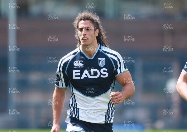 110812 Cardiff Blues v Worcester Warriors - Pre-season warm up -Blues' Josh Navidi