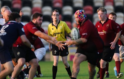 220525 - Cardiff Chiefs v Swansea Gladiators, Mixed Ability Rugby match - Cardiff Match Official Evan Jenkins during the Cardiff Chiefs and Swansea Gladiators match at Rodney Parade