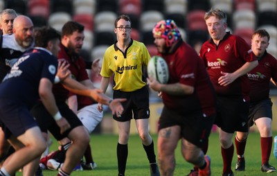 220525 - Cardiff Chiefs v Swansea Gladiators, Mixed Ability Rugby match - Cardiff Match Official Evan Jenkins during the Cardiff Chiefs and Swansea Gladiators match at Rodney Parade