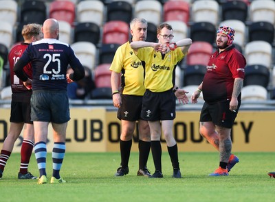 220525 - Cardiff Chiefs v Swansea Gladiators, Mixed Ability Rugby match - Cardiff Match Official Evan Jenkins during the Cardiff Chiefs and Swansea Gladiators match at Rodney Parade