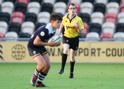 220525 - Cardiff Chiefs v Swansea Gladiators, Mixed Ability Rugby match - Cardiff Match Official Evan Jenkins during the Cardiff Chiefs and Swansea Gladiators match at Rodney Parade