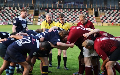 220525 - Cardiff Chiefs v Swansea Gladiators, Mixed Ability Rugby match - Cardiff Match Official Evan Jenkins during the Cardiff Chiefs and Swansea Gladiators match at Rodney Parade