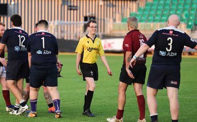 220525 - Cardiff Chiefs v Swansea Gladiators, Mixed Ability Rugby match - Cardiff Match Official Evan Jenkins during the Cardiff Chiefs and Swansea Gladiators match at Rodney Parade