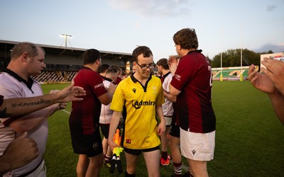 220525 - Cardiff Chiefs v Swansea Gladiators, Mixed Ability Rugby match - Cardiff Match Official Evan Jenkins during the Cardiff Chiefs and Swansea Gladiators match at Rodney Parade