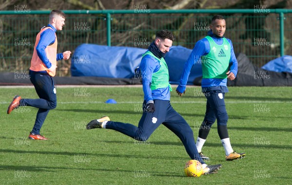 260118 - Cardiff City Press Conference and Training Session - Sean Morrison of Cardiff City during a training session ahead of their FA Cup match against Manchester City on the 28th January
