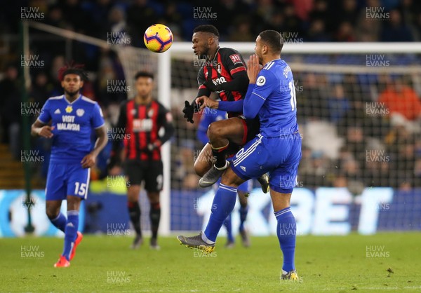 020219 - Cardiff City v AFC Bournemouth, Premier League - Kenneth Zohore of Cardiff City and Jefferson Lerma of Bournemouth compete for the ball