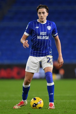 021225 -  Cardiff City v AFC Wimbledon - Vertu Trophy - Joel Colwill of Cardiff City