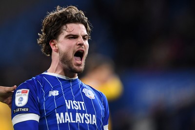 170226 - Cardiff City v AFC Wimbledon - Sky Bet League 1 - Ollie Tanner of Cardiff City celebrates scoring a goal