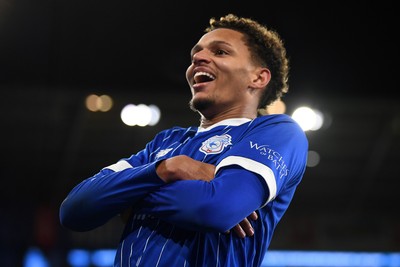 170226 - Cardiff City v AFC Wimbledon - Sky Bet League 1 - Omari Kellyman of Cardiff City celebrates scoring a goal