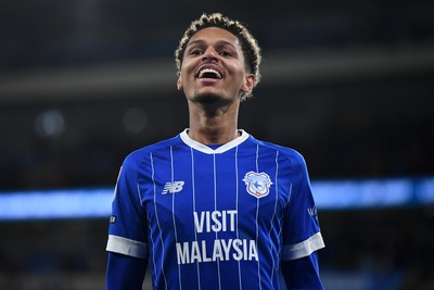 170226 - Cardiff City v AFC Wimbledon - Sky Bet League 1 - Omari Kellyman of Cardiff City celebrates scoring a goal