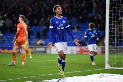 170226 - Cardiff City v AFC Wimbledon - Sky Bet League 1 - Omari Kellyman of Cardiff City celebrates scoring a goal