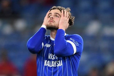 170226 - Cardiff City v AFC Wimbledon - Sky Bet League 1 - Ollie Tanner of Cardiff City goes close