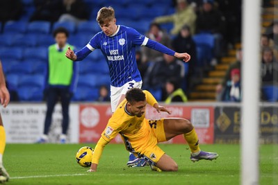 170226 - Cardiff City v AFC Wimbledon - Sky Bet League 1 - Joel Bagan of Cardiff City goes close