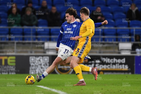 170226 - Cardiff City v AFC Wimbledon - Sky Bet League 1 - Ollie Tanner of Cardiff City has a shot on goal