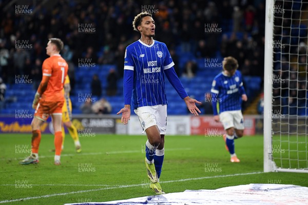 170226 - Cardiff City v AFC Wimbledon - Sky Bet League 1 - Omari Kellyman of Cardiff City celebrates scoring a goal