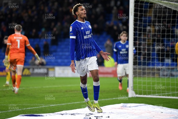 170226 - Cardiff City v AFC Wimbledon - Sky Bet League 1 - Omari Kellyman of Cardiff City celebrates scoring a goal